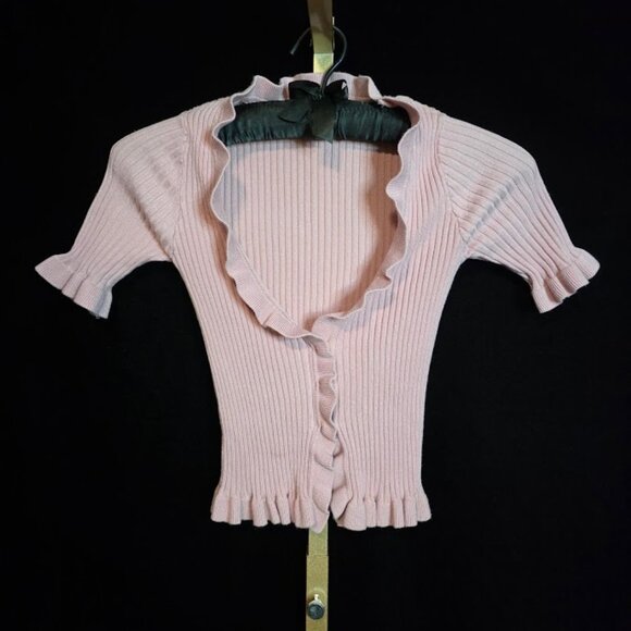 Lovers and Friends Revolve Carissa Ruffle Sweater Blush S - Picture 2 of 11